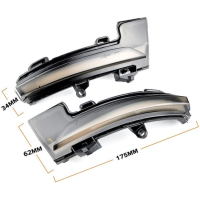 Dynamisch knipperlicht ZWART voor Skoda Octavia Mk3, VW T-Roc, VW T-Cross