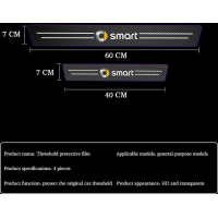 SMART ForFour dorpel bescherm sticker 4 deurs CARBON
