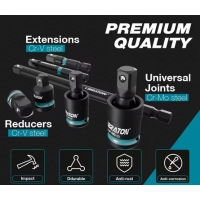  20 delige 1/4,  3/8,  1/2 slagdop verloop en adapter set