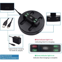 8 in 1 Nintendo Switch Charging Dock Station | Oplader voor 4 Joy-Con Controllers | Type-C | 5V 2A