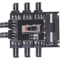 IDE Molex 1 tot 8 Koelventilator Splitter Hub | 12V 3-pin | Snelheidscontrole | Zwart