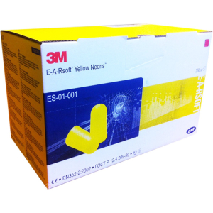 3M EAR Yellow Neon SOFT - 250 paar oordopjes afgeronde top!!