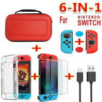 6 in 1 Nintendo Switch Case Accessoire Set  in meerdere Kleuren