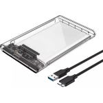 Kunststof HDD SSD behuizing 2.5" USB 3.0 transparant