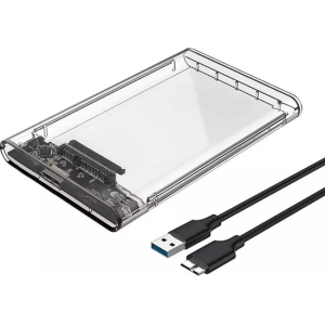 Kunststof HDD SSD behuizing 2.5" USB 3.0 transparant Kunststof HDD SSD behuizing 2.5" USB 3.0 transparant