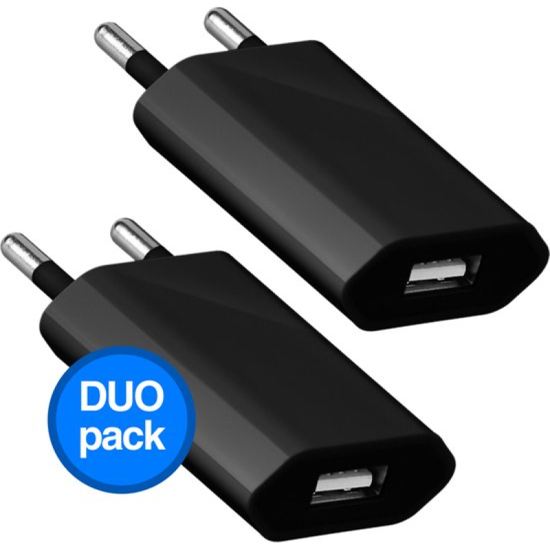 2 stuks Universele USB stekker – USB adapter – Geschikt voor iPhone en Samsung – USB lader – USB oplaadadapter