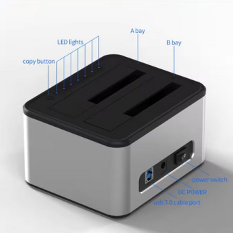 Alles-in-1 HDD Docking 2.5 " en 3.5" IDE SATA aluminium