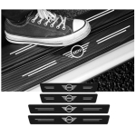 Mini carbonlook dorpelbeschermer 4 deurs WIT