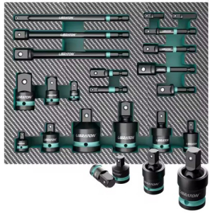  20 delige 1/4  3/8 1/2 slagdop verloop en adapter set