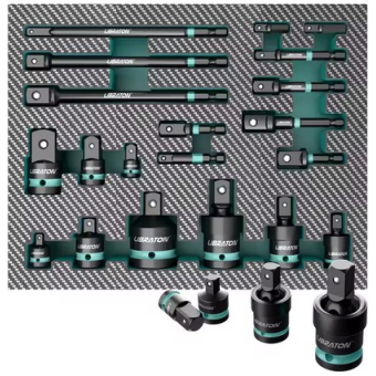  20 delige 1/4  3/8 1/2 slagdop verloop en adapter set