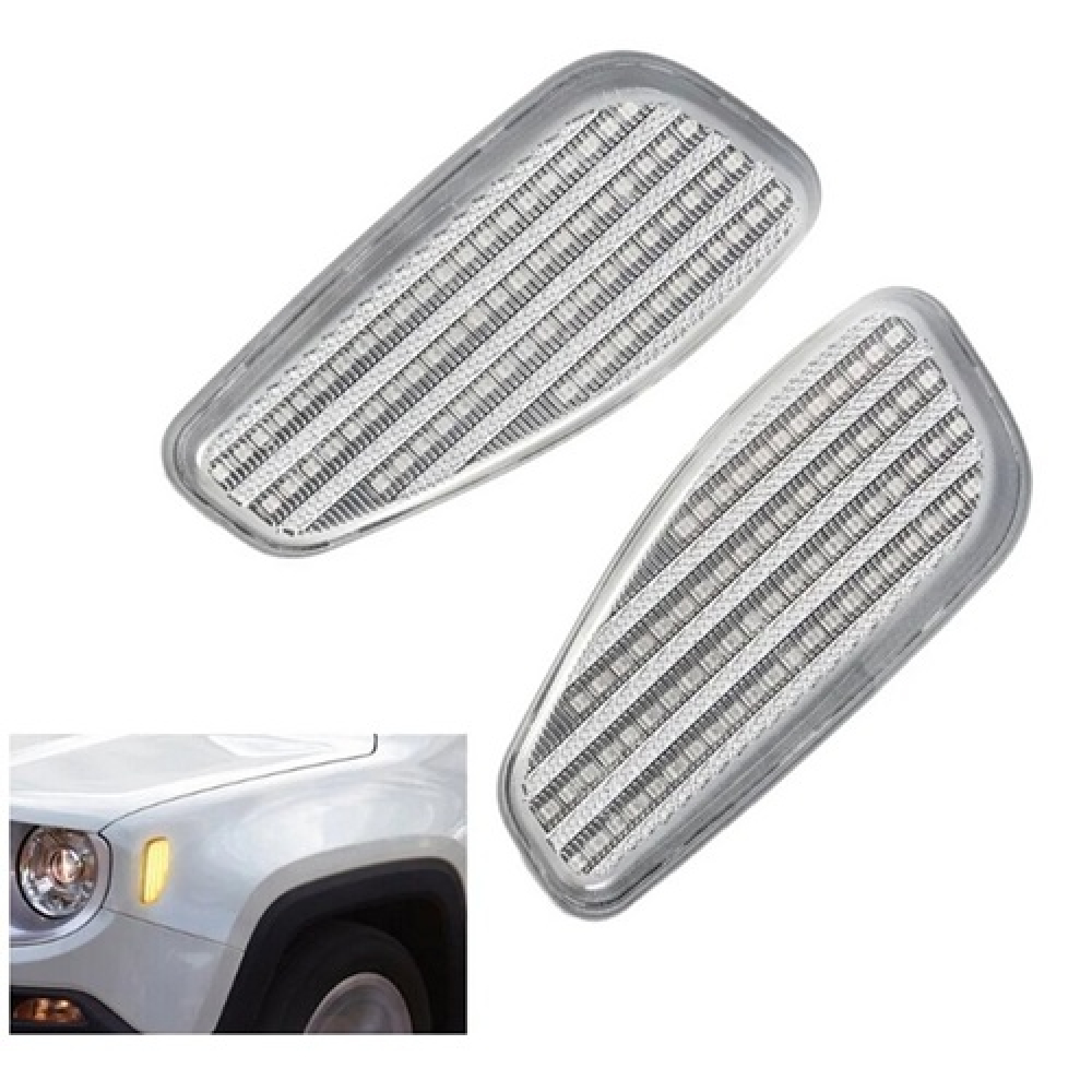 Dynamisch knipperlicht WIT Jeep Renegade in scherm