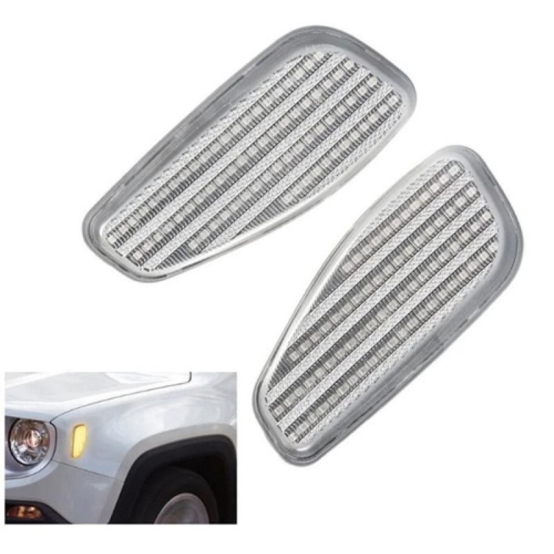 Dynamisch knipperlicht WIT Jeep Renegade in scherm