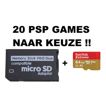 20 games naar keuze voor PSP op SD card.