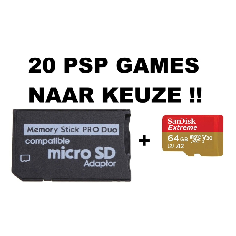 20 top-titels naar keuze voor je PSP op SD card.