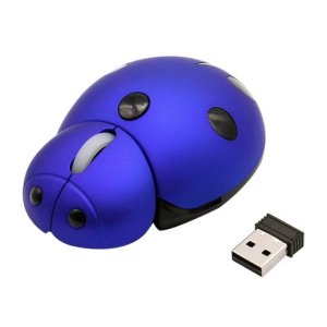 Draadloze kinder muis lieveheersbeestje blauw Draadloze kinder muis lieveheersbeestje blauw