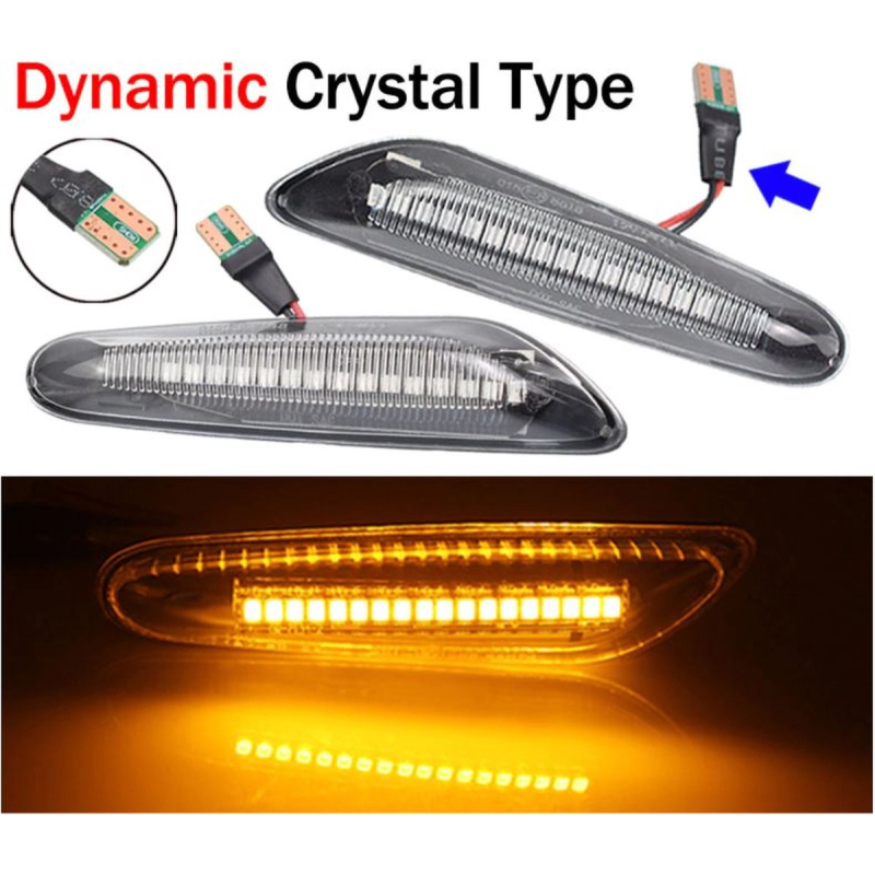 Dynamisch knipperlicht WIT BMW E90 E91 E92 E93 E60 E87 E82 E46 STEKKER AANSLUITING
