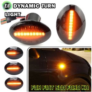 Dynamisch knipperlicht ZWART Fiat 500, Ford Ka, Lancia, Maserati, Alfa 4C