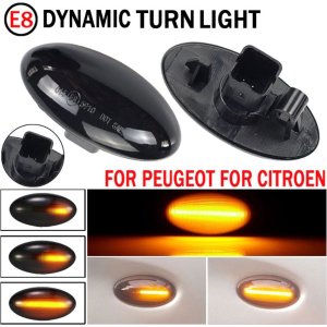 Dynamisch knipperlicht ZWART Voor Peugeot 307 206 407 107 607 Citroen C1 C2 C3 C5