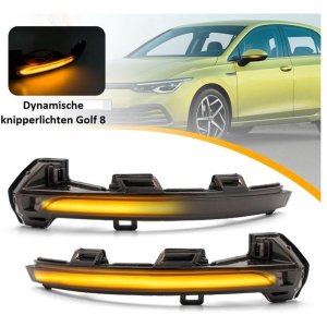 Dynamisch knipperlicht ZWART in spiegel voor VW Golf 8 2020-2021