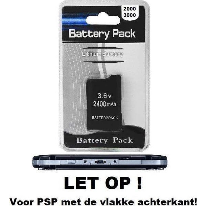Batterij accu voor PSP 2000 3000 2400mAh.