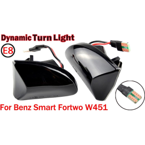 Dynamisch knipperlicht ZWART Smart for Two W451 Mk1 & Mk2 