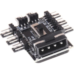 IDE Molex 1 tot 8 Koelventilator Splitter Hub | 12V 3-pin | Snelheidscontrole | Zwart