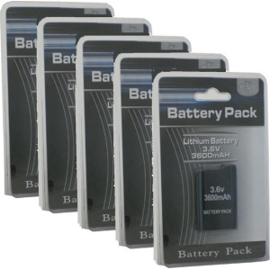 5 stuks Accu Batterij 3600 mAh voor PSP 2000 & 3000 serie.