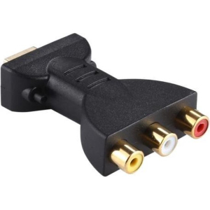Vergulde HDMI Male naar 3 RCA Video Audio Adapter AV Component Converter voor DVD Projector