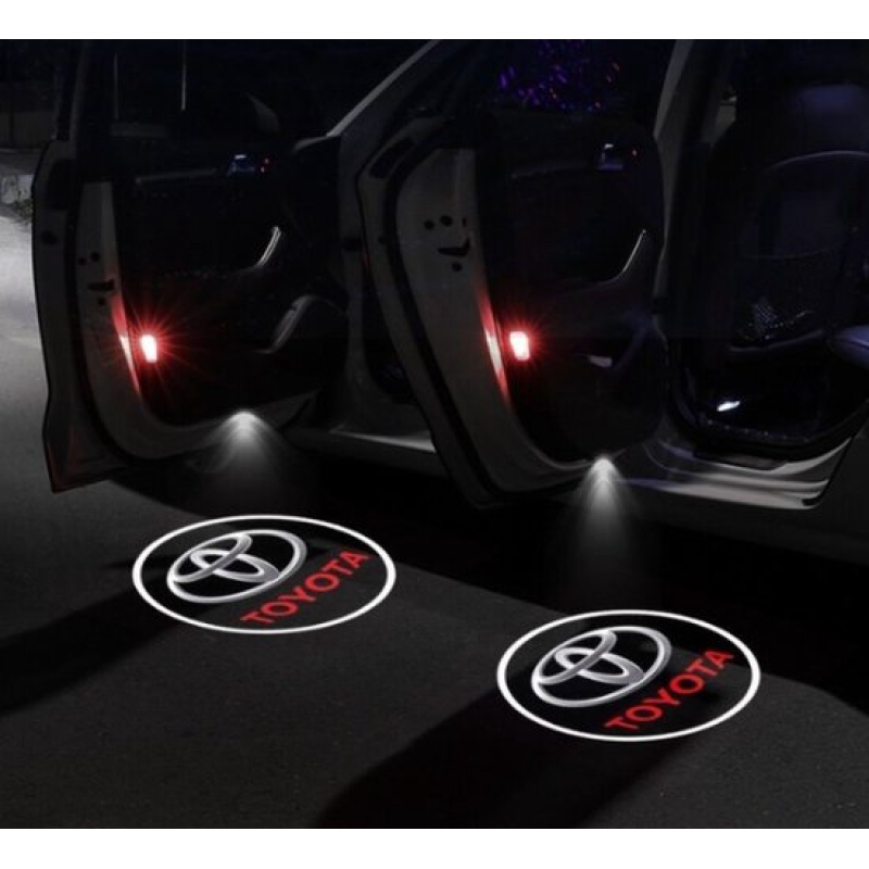 Toyota Auto LED Deur Waarschuwingslicht | 2 Stuks | 12V | Inclusief Boorkop | Aluminium