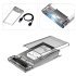 Kunststof HDD SSD behuizing 2.5" USB 3.0 transparant
