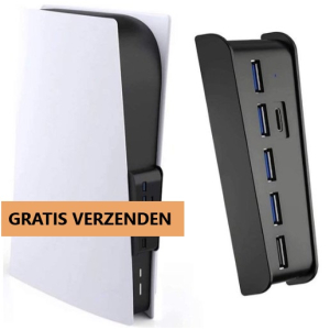 PS5 USB hub zwart