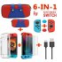 6 in 1 Nintendo Switch Accessoire Set | Inclusief Hard Case, Screen Protector & Meer | Meerdere Kleuren