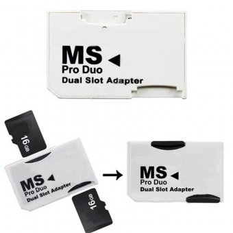 PSP SD Pro Duo Adapterkaart | Dual Slot | Ondersteuning tot 2x 32GB Micro SD