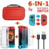 6 in 1 Nintendo Switch Accessoire Set | Inclusief Hard Case, Screen Protector & Meer | Meerdere Kleuren